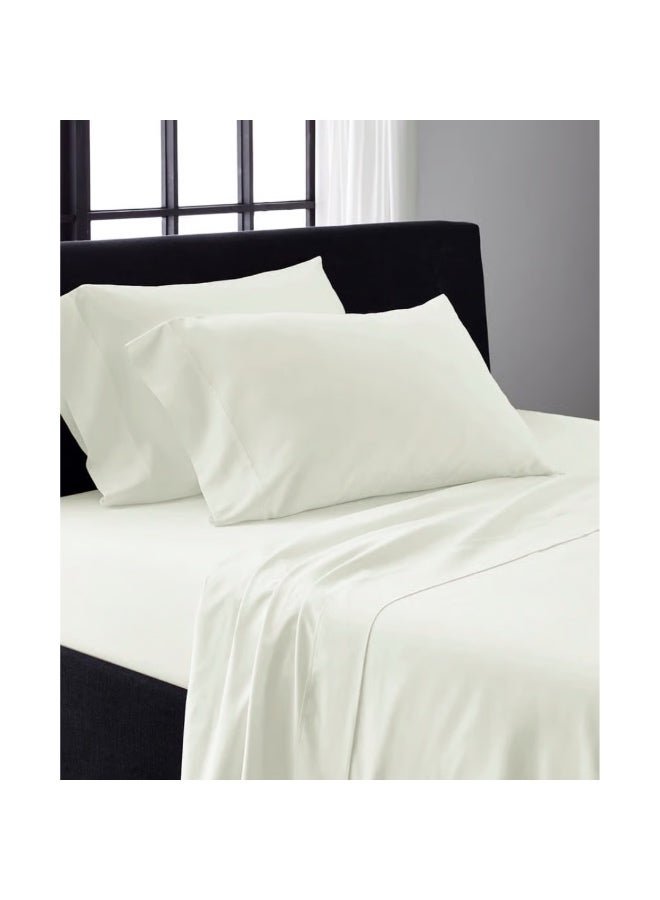 Deluxe Ivory White Comfy Flat Bed Linen Set (3 Pieces) - 180 x 240 cm - Image 3